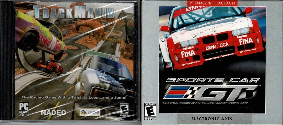 Trackmania y Coche Deportivo GT Pc Ambos Nuevos XP 2 Grandes Juegos de Carreras Uno con Giros Foto 1 de 2