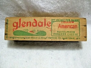 Vintage Collectible GLENDALE 2# Wood Cheese Box By PAULY & PAULY-MANITOWOC,WIS!! - Picture 1 of 12