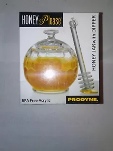 Prodyne Honey Please Acrylic Honey Jar with Dipper, Clear - Picture 1 of 2
