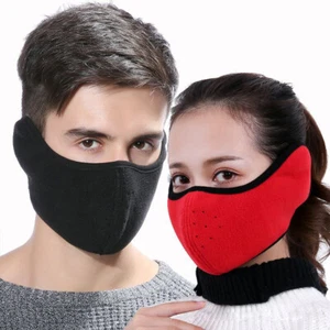 Winter Face Mask Thermal Fleece Ear Mouth Cover Neck Warm Windproof Cycling Ski - Picture 1 of 32