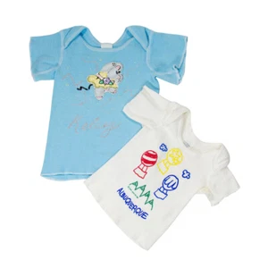 Vintage Gerber Baby Infant Clothes Cotton T-Shirt Tops Blue White Ballet Mouse - Picture 1 of 4