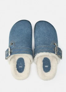 Zara Blue Buckled Shearling Denim Clogs Size Uk5, Eur38/7.5NWT - Picture 1 of 12