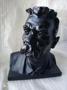 Büste Maksim Gorki russischer sowjetischer Schriftsteller UdSSR Vintage Statue Figur Metall - Bild 1 von 9