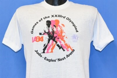vtg 80s LA84 OLYMPIC GAMES XXIII LOS ANGELES JUDO EAGLES NEST t-shirt OLYMPICS M - Image 1 of 4