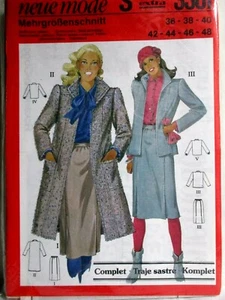 Nuevo Patrón de Moda (Estilo Burda) Tallas 36-48 (US 10 - 22) Miss Abrigo Falda Chaqueta - Imagen 1 de 2