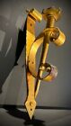 Large Weighty Wrought Iron Torchère Wall Sconce / Wall Light