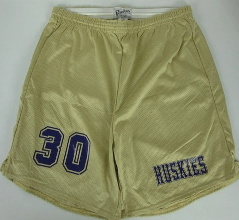 Vintage Washington Huskies Gold #30 Mesh Basketball Shorts Size 44 Powers USA Cover