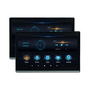13.3in Android 11 Car Headrest Monitor Bluetooth Touch Screen Video Player 4+64G - Picture 1 of 24