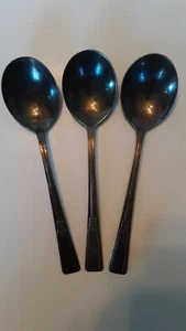 Wm Rogers Mfg Co Extra Teller 1938 Revelation Besteck: 3 Suppenlöffel UNPOLIERT - Bild 1 von 7