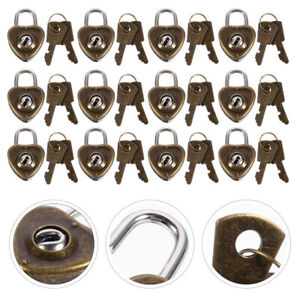 25 Heart-Shaped Padlocks with Keys for Chests, Cabinets, and Suitcases