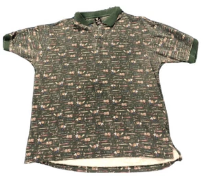 Vtg 90s Warner Bros Taz Tasmanian Golf Polo Sz L Green Short Sleeve 90’s Shirt - Picture 1 of 5