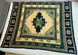 Vintage BIEDERLACK of America Aztec Southwest Reversible Zip Up Blanket 65x53 - Picture 1 of 12