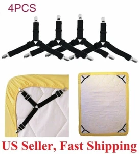 Bed Suspender Straps Mattress Fastener Holder Triangle Grippers Sheet Clips - Picture 1 of 1