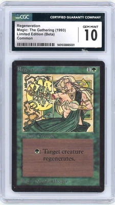 1993 Magic the Gathering MtG LIMITED EDITION BETA  Regeneration CGC 10 - Image 1 of 2