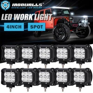 10PCS 4" INCH LED Work Light Pods Offroad Spot Fog Driving Lamp SUV ATV Pickup - Picture 1 of 12