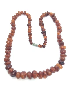 Old Amber Necklace Vintage BALTIC Butterscotch Beads Ladies 21.2 Grams 18” - Picture 1 of 3