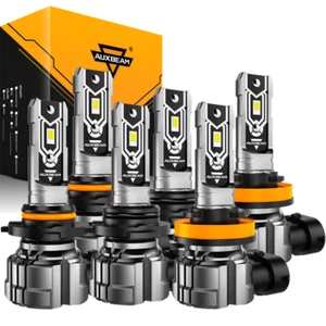 AUXBEAM H11 9005 9006 LED Headlight Bulbs High Low Beam White 6500K 20000LM 1:1 - Picture 1 of 17
