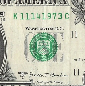 NOV 14 1973 Birthday Date Note Fancy Serial Number One Dollar Bill 11 14 1973 - Picture 1 of 11