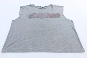 Vintage Adidas Spellout Logo Grey Tank Top - Picture 1 of 4