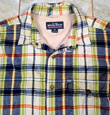 Chaqueta Camisa de Franela Forrada de Vellón Woolrich A Presión a Cuadros XL Foto 1 de 4