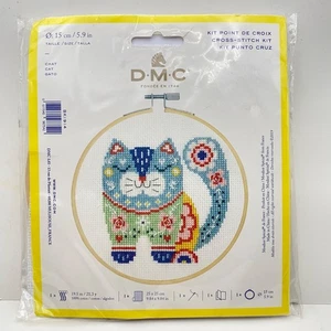 Kit de punto de cruz contado para gatos DMC 5,9" Cottagecore sellado nuevo caprichoso completo - Imagen 1 de 7