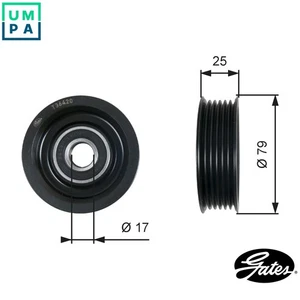 DEFLECTIONGUIDE PULLEY VRIBBED BELT T36420 FOR MAZDA ZJ46/ZJ32/ZJ30/ZJ07 1.3L - Picture 1 of 9