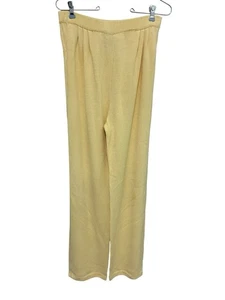 Pantalones plisados tejidos Santana amarillos colección St. John talla 4 defecto menor - Imagen 1 de 9