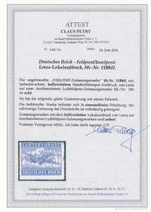 Feldpost/Inselpost: Leros, MiNr. 11BbII, *, BPP Attest - Bild 1 von 3