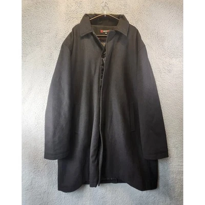 Alpine Swiss Coat Mens Size 2XL Black Wool Blend Jacket Collared Button Pockets - Image 1 of 4