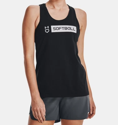 UNDER ARMOUR ' SOFTBALL WORKMARK TANK TOP ' WOMENS ' SIZE SMALL ' BLACK - Image 1 of 3