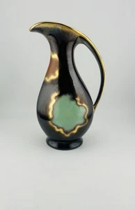 Vintage Germany MCM Mini Pitcher Creamer Vase Brown Gold Green Yellow 7” - Picture 1 of 5