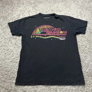 Vintage Reading Rainbow T Shirt Large Black Retro Used Promo 90s - Picture 1 of 8