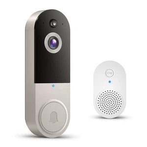 Videocamera Campanello Wireless Wi-Fi con Visione Notturna, Audio Bidirezionale, AI Mot... - Foto 1 di 7