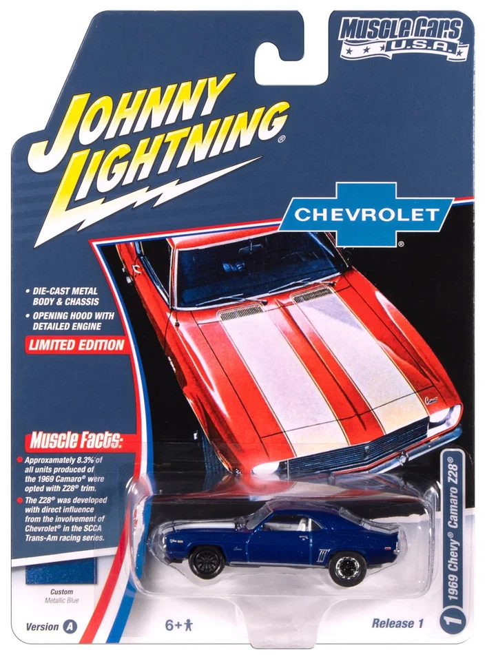 JOHNNY LIGHTNING 1 64 JLSP381B 1969 CHEVROLET CAMARO (RED)