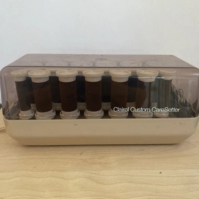 Clairol Custom CareSetter Velvet Hot Rollers W/20 Clips KF-23 Tested Working - Image 1 of 4