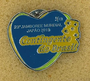 2015 World Scout Jamboree BRAZIL / BRASIL SCOUTS Contingent Metal Pin Patch - Picture 1 of 2