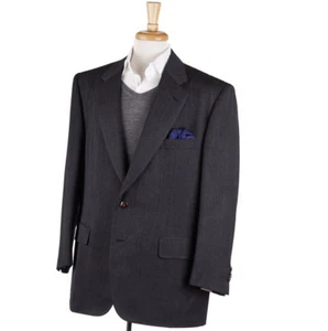 New $2995 D'AVENZA Heavy Woven Twill Wool Blazer Trim 48 R (Eu 58) Sport Coat - Picture 1 of 10