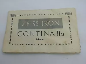 Manual de instrucciones original para cámara ZEISS IKON CONTININA IIa - Imagen 1 de 3