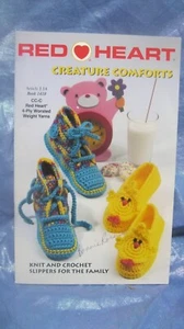 Red Heart - Creature Comforts - knit and crochet slippers for the family, 1996 - Picture 1 of 3