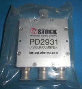 INSTOCK PD2921 - UHF/RFID Power Divider Combiner 3-Way, TNC Female, 350-1000 MHz - Imagen 1 de 2