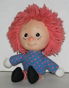 RARE Pink Hair Little RAGGEDY ANN 13" Vinyl Head Doll 1991 Macmillan - Picture 1 of 5