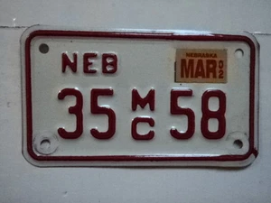 2002 NEBRASKA Motorcycle License Plate 35 MC 58 NE DIXON County - Picture 1 of 1