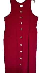 Vestido vintage Dogwood Lane para mujer talla grande Navidad señora Claus pana rojo - Imagen 1 de 11