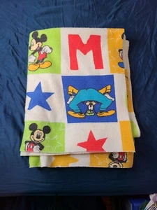 Vintage Disney Mickey & Friends Fleece Blanket 86"×72" Mickey, Donald and Goofy  - Picture 1 of 6