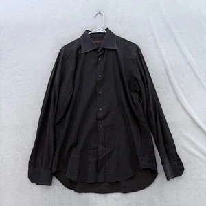 Etro Milano Shirt Mens 41 Black Geometric Business Casual Button Up - Picture 1 of 9