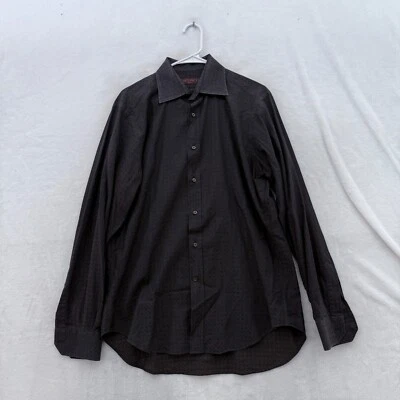 Etro Milano Shirt Mens 41 Black Geometric Business Casual Button Up - Image 1 of 4