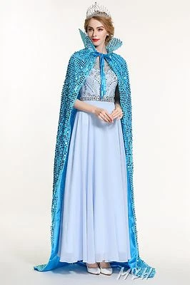 Brillante Capa de Lentejuelas a Escala 71" Capa Larga Satén Cuello de Loto Capucha Vestido Formal Foto 1 de 4