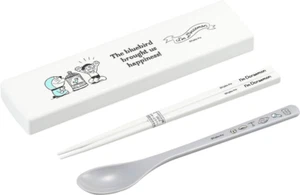 Doraemon Magic Happiness Cucchiaio Bacchette Set Coperchio a Tiro Scatola Blu Astuccio Bento Pranzo - Foto 1 di 3