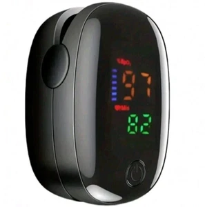 Black Finger Pulse Oximeter Blood Oxygen Sensor Monitor Heart Rate New - Picture 1 of 2