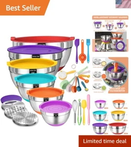 Dishwasher Safe Stainless Steel Mixing Bowls Set - Airtight & Nesting Design - Picture 1 of 9